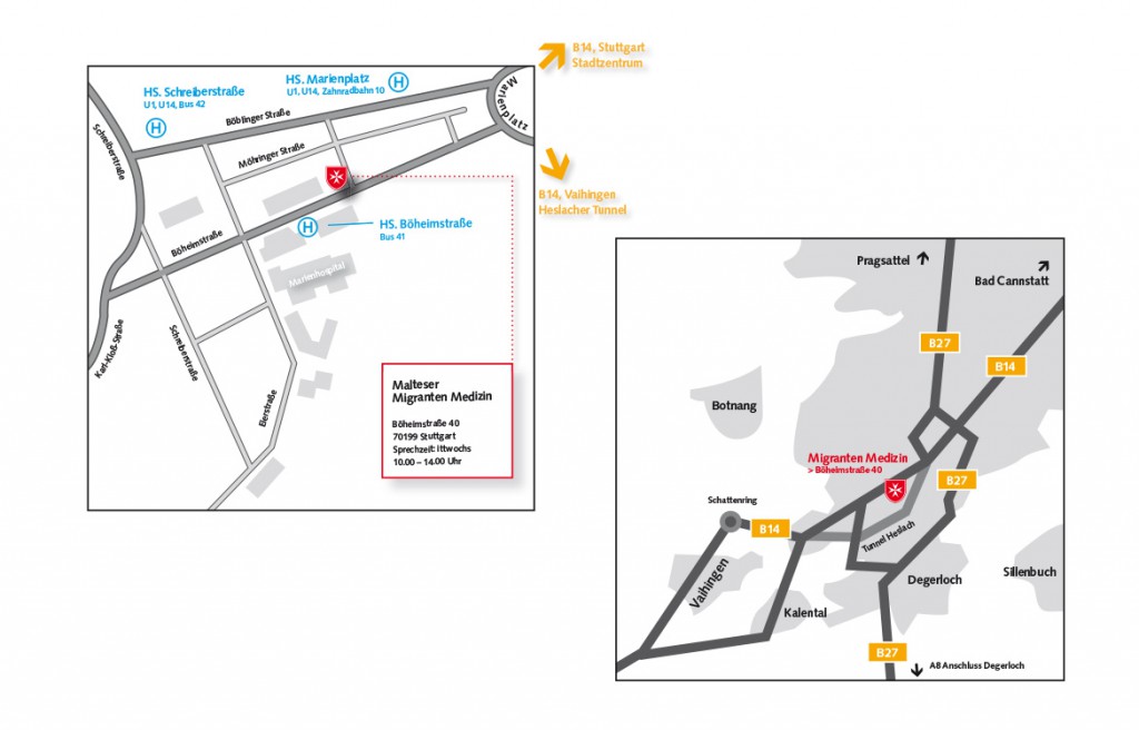 Anfahrtsskizze Malteser Hilfsdienst Uhingen und Göppingen