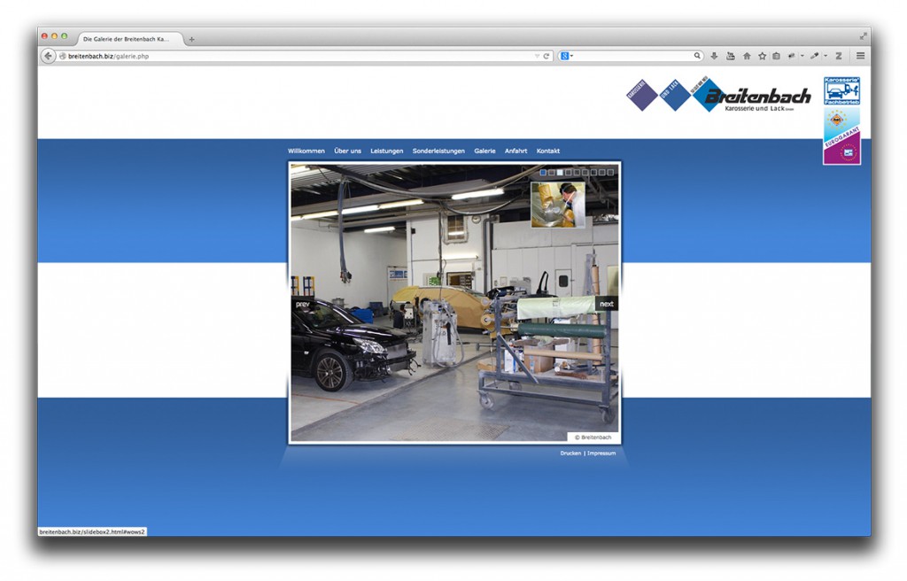 Galerie auf der Website von Breitenbach Karosserie und Lack in Geislingen