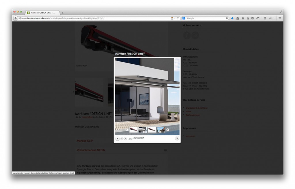 Gerald Benz Fachbetrieb für Fenster Türen und Tore in Geislingen Website Lightbox Produktbild